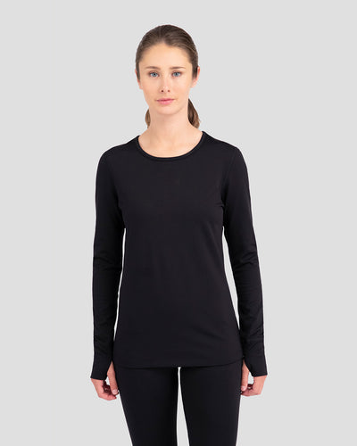Women's Below Zero Performance Crew | Color: Black | #color_black