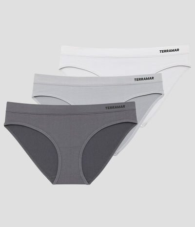 Women's Seamless Bikini Underwear (3 Pack) | Color: Castlerock/Mindful Grey/Athletic Grey