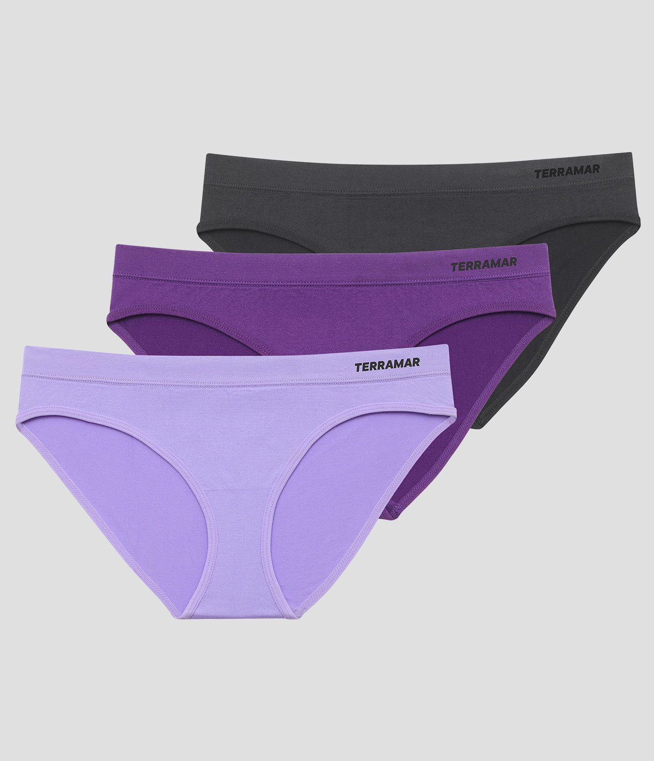 Women's Seamless Bikini Underwear (3 Pack) | Color: Violet Tulip/Crown Jewel/Black