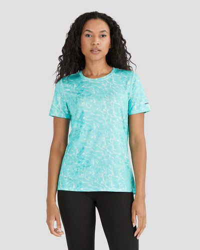 Women's Ventilator Short Sleeve Performance Tee | Color: Tropical Water Print