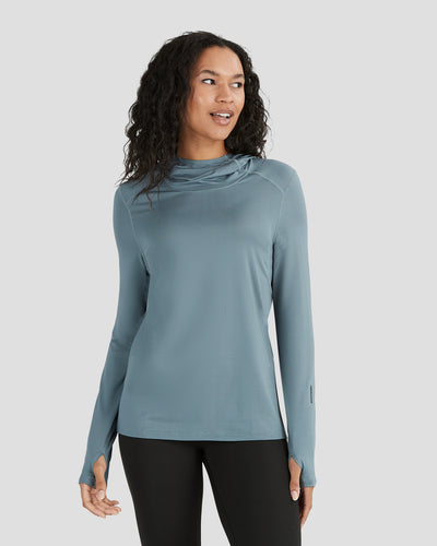 Women's Ventilator Hoodie Performance Tee | Color: Stormy Weather