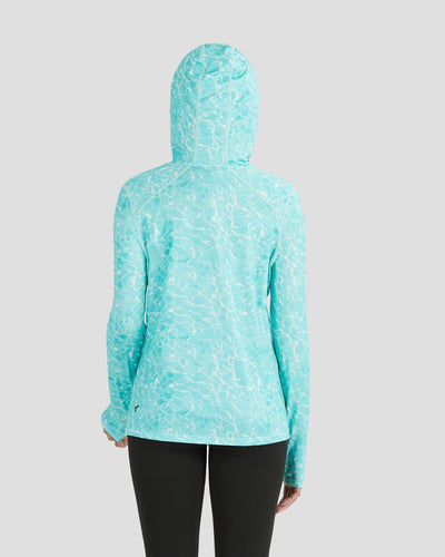 Women's Ventilator Hoodie Performance Tee | Color: Tropical Water Print