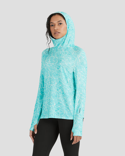 Women's Ventilator Hoodie Performance Tee | Color: Tropical Water Print