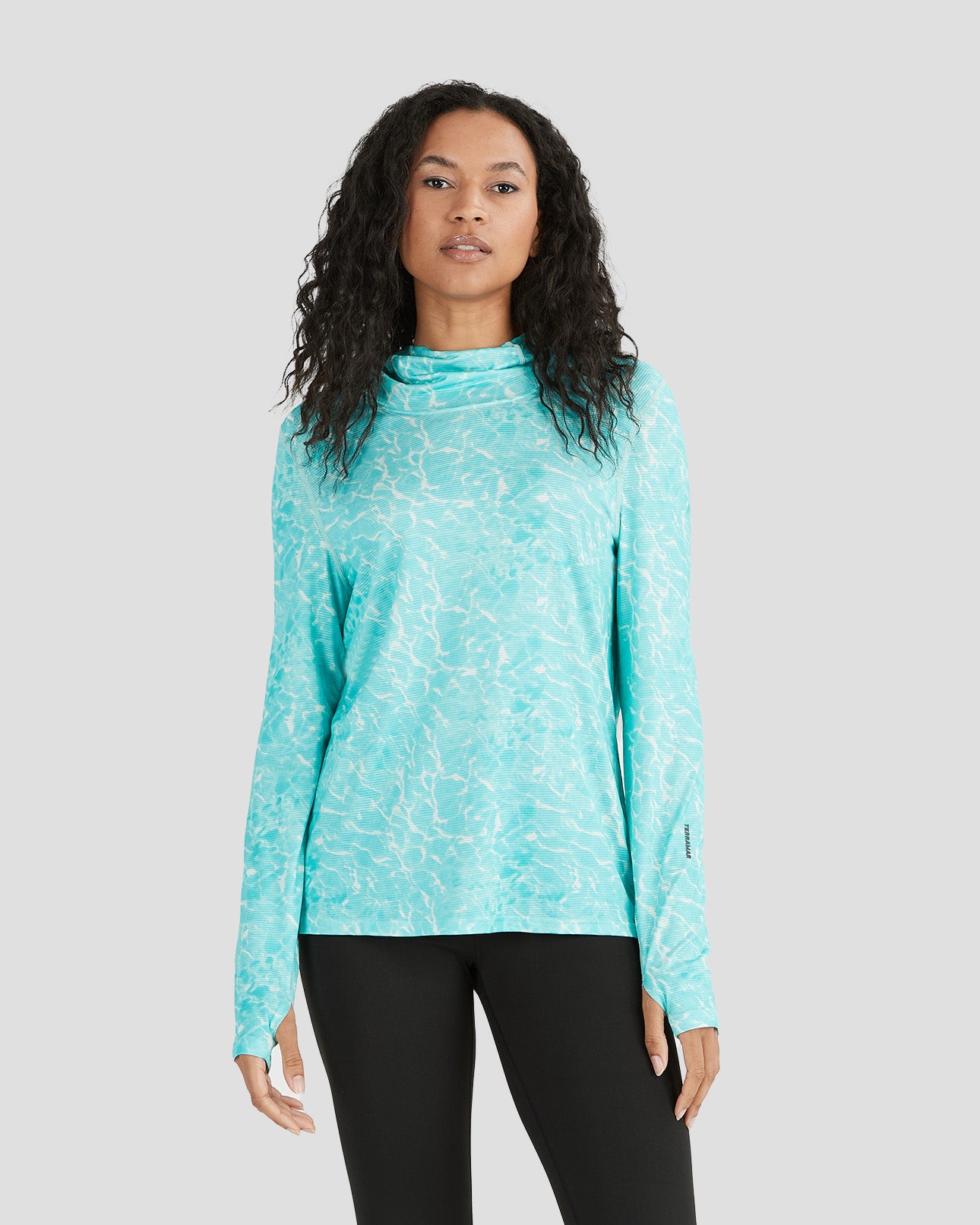 Women's Ventilator Hoodie Performance Tee | Color: Tropical Water Print