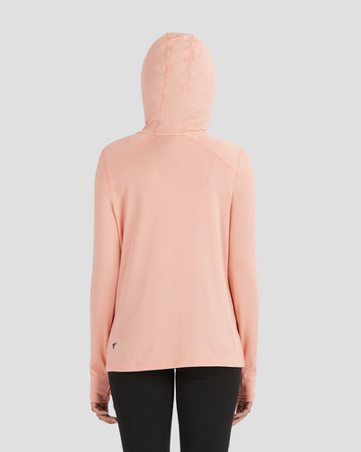 Women's Ventilator Hoodie Performance Tee | Color: Coral