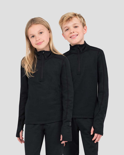 Kids' Ecolator® Heavyweight Performance Half-Zip Baselayer Top | Color: Black