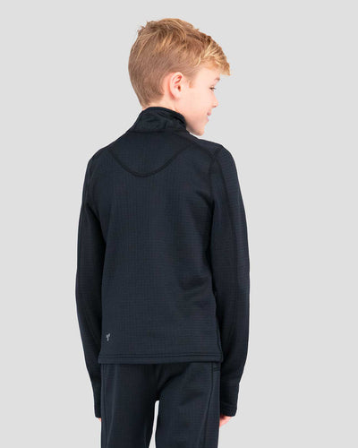 Kids' Ecolator® Heavyweight Performance Half-Zip Baselayer Top | Color: Black