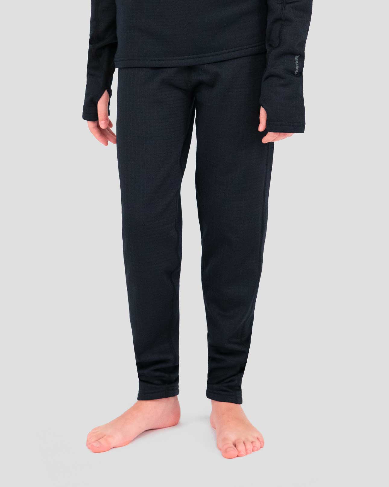 Kids' Ecolator® Heavyweight Performance Thermal Pants | Color: Black | #color_black