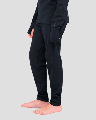 Kids' Ecolator® Heavyweight Performance Thermal Pants | Color: Black | #color_black
