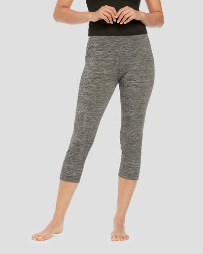 Women's Cloud Nine Performance Capri | Color: Dark Grey Melange |  #color_dark-grey-melange