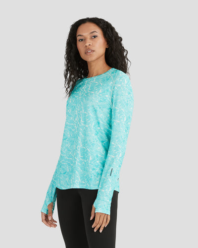 Women's Ventilator Long Sleeve Performance Tee | Color: Tropical Water Print