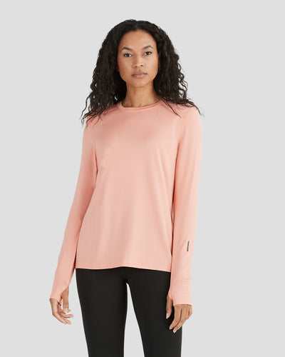 Women's Ventilator Long Sleeve Performance Tee | Color: Coral