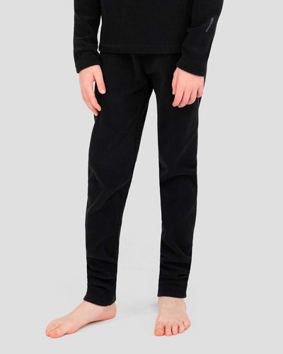 Kids' Thermafleece® Expedition Weight Thermal Baselayer 2-Piece Set | Color: Black | #color_black