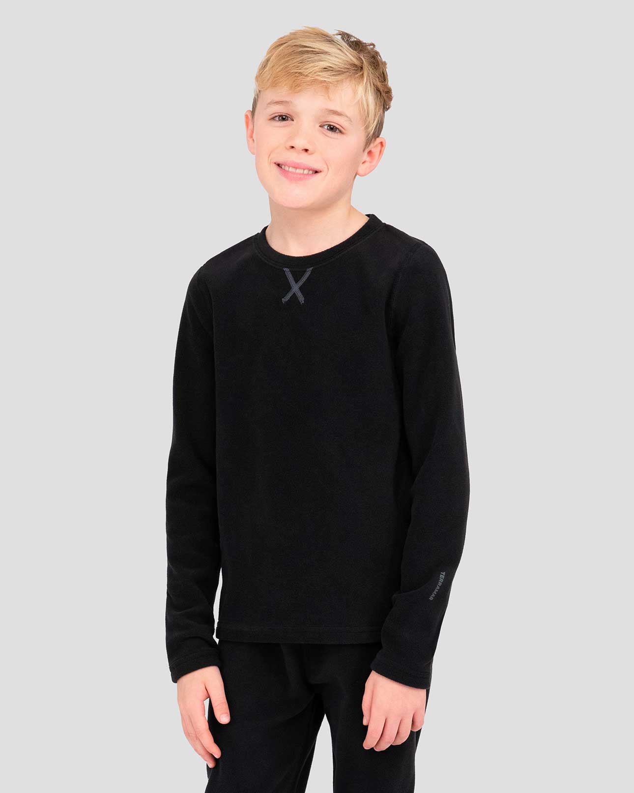 Kids' Thermafleece® Expedition Weight Thermal Baselayer 2-Piece Set | Color: Black | #color_black