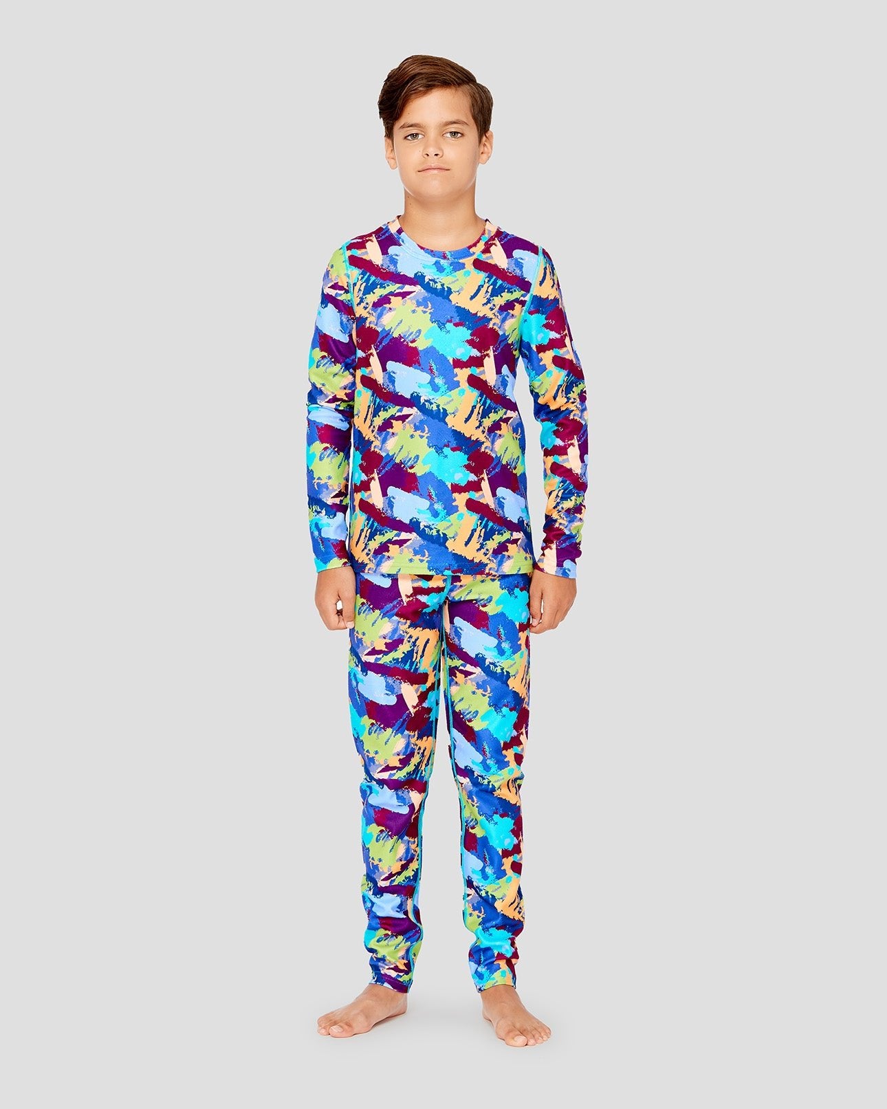 Kids' Thermafleece® Expedition Weight Thermal Baselayer 2-Piece Set | Color: Wild Camo | #color_wild-camo