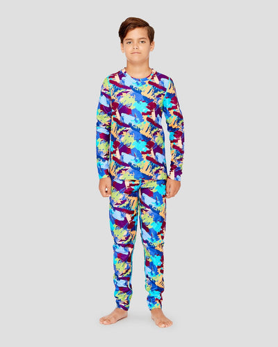 Kids' Thermafleece® Expedition Weight Thermal Baselayer 2-Piece Set | Color: Wild Camo | #color_wild-camo