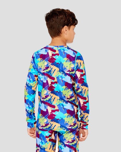 Kids' Thermafleece® Expedition Weight Thermal Baselayer 2-Piece Set | Color: Wild Camo | #color_wild-camo