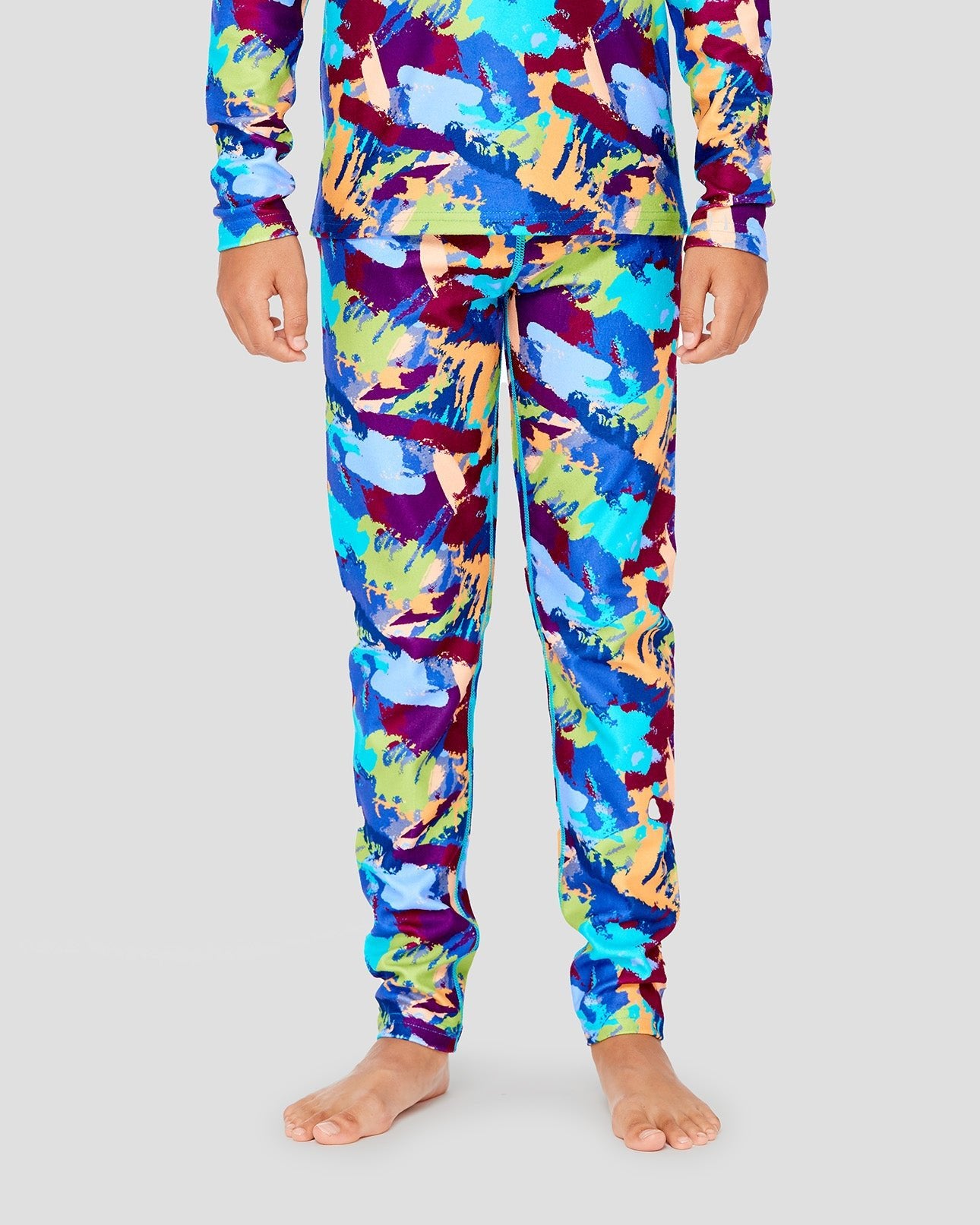 Kids' Thermafleece® Expedition Weight Thermal Baselayer 2-Piece Set | Color: Wild Camo | #color_wild-camo