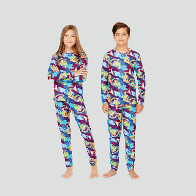 Kids' Thermafleece® Expedition Weight Thermal Baselayer 2-Piece Set | Color: Wild Camo | #color_wild-camo