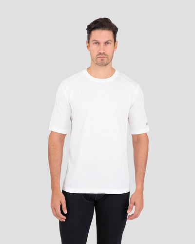 Men's Transport® Lightweight Recycled Polyester Thermal Short-Sleeve Shirt | Color: White