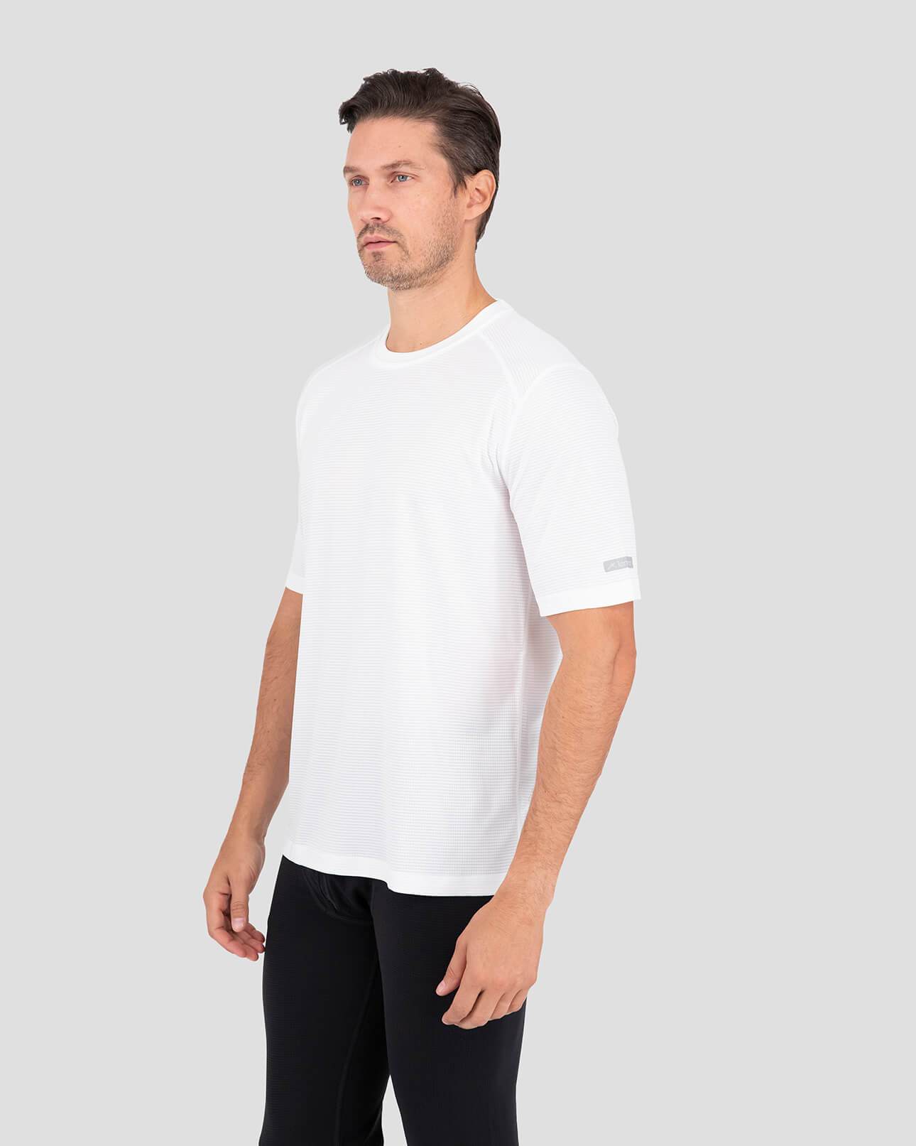 Men's Transport® Lightweight Recycled Polyester Thermal Short-Sleeve Shirt | Color: White