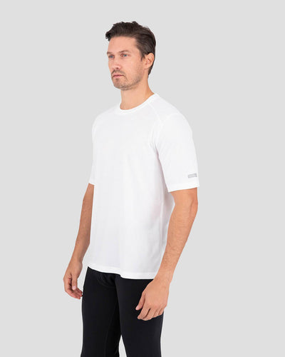 Men's Transport® Lightweight Recycled Polyester Thermal Short-Sleeve Shirt | Color: White