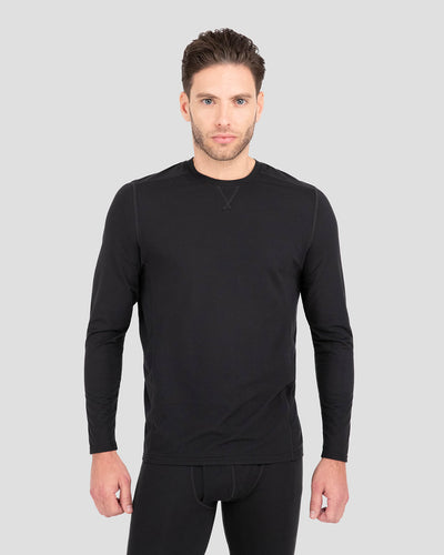 Men's Transport® Lightweight Performance Thermal Crew Shirt | Color: Black