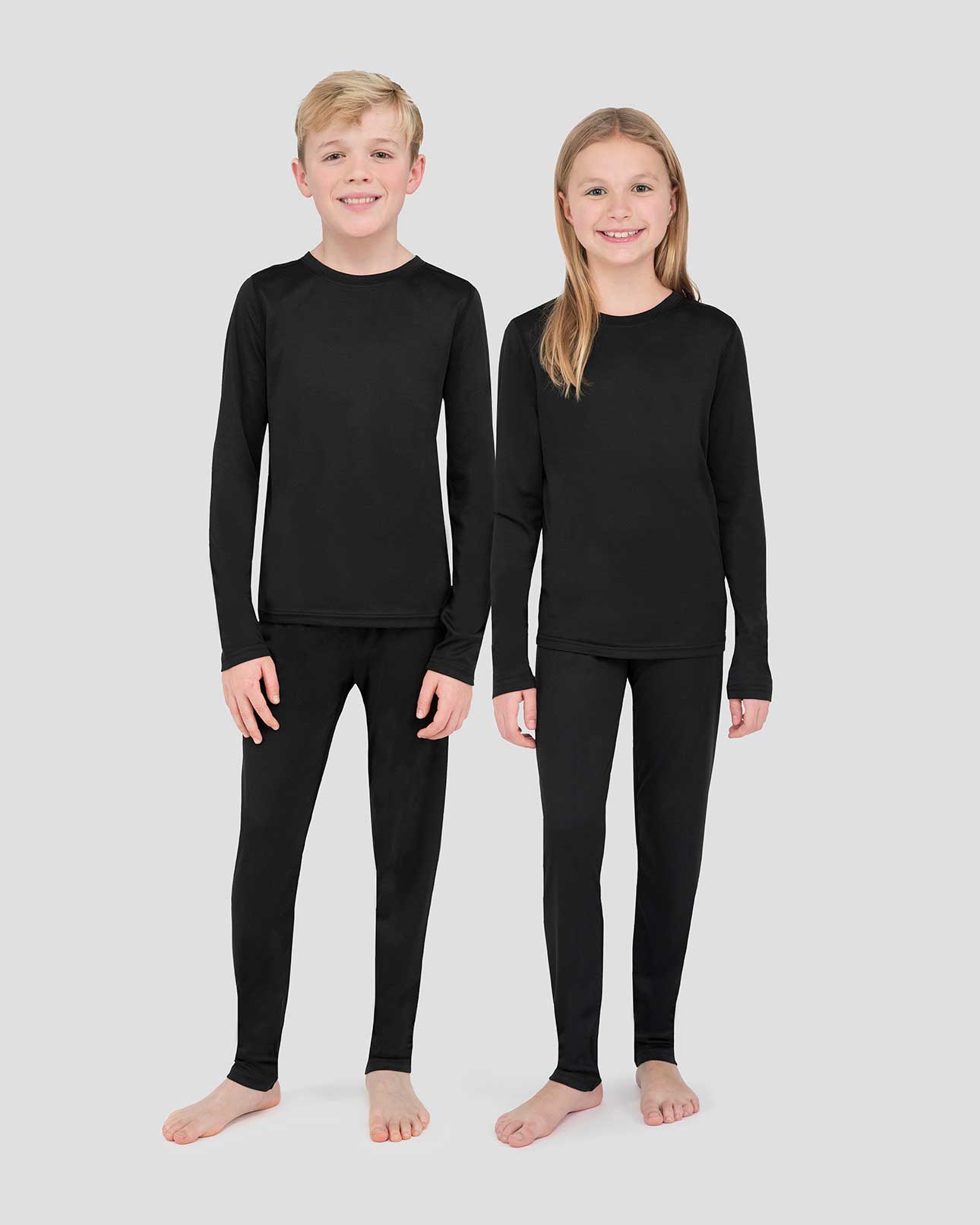 Kids' Free Ride Heritage Midweight Thermal Baselayer 2-Piece Set | Color: Black | #color_black