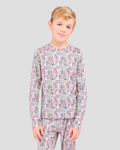 Kids' Free Ride Heritage Midweight Thermal Baselayer 2-Piece Set | Color: Happy Explorer | #color_happy-explorer