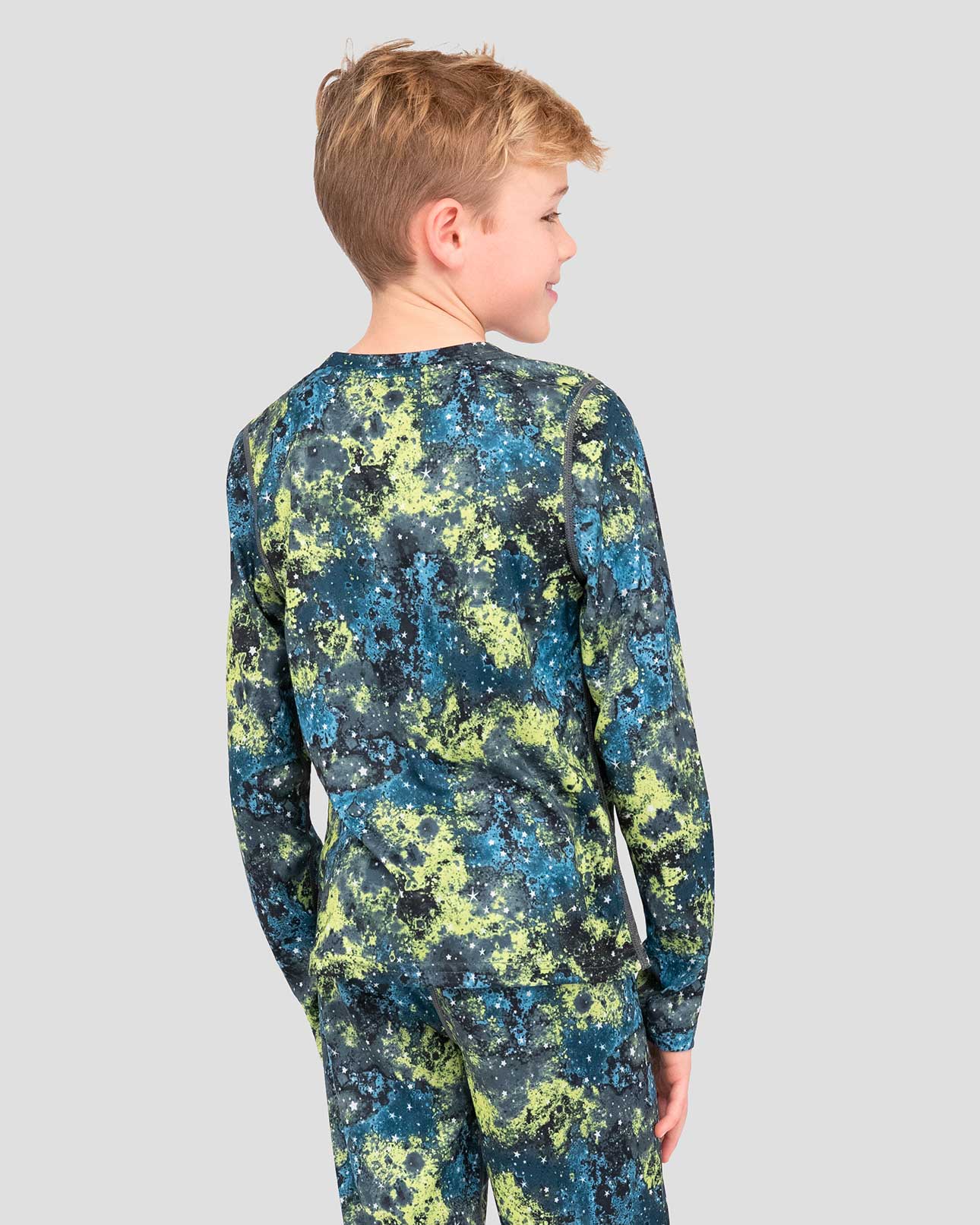 Kids' Free Ride Heritage Midweight Thermal Baselayer 2-Piece Set | Color: Speedy Galaxy