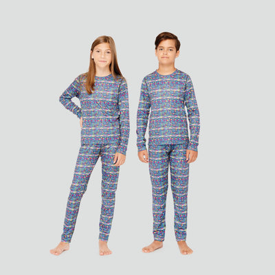 Kids' Free Ride Heritage Midweight Thermal Baselayer 2-Piece Set | Color: Fearless Trek | #color_fearless-trek