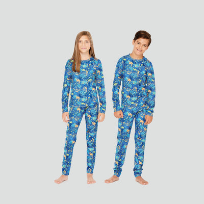 Kids' Free Ride Heritage Midweight Thermal Baselayer 2-Piece Set | Color: Sliding Geo | #color_sliding-geo