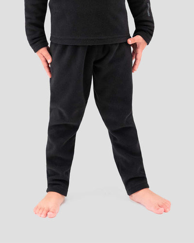 Kids' Thermafleece® Expedition Weight Thermal Baselayer 2-Piece Set | Color: Black | #color_black