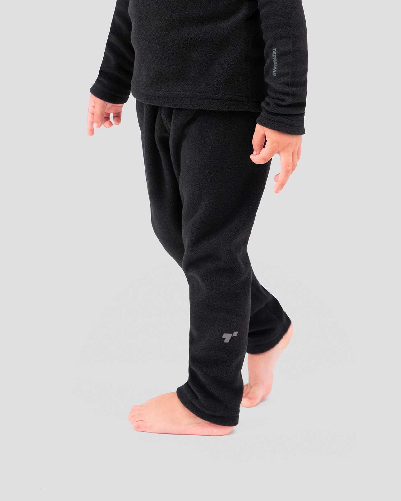 Kids' Thermafleece® Expedition Weight Thermal Baselayer 2-Piece Set | Color: Black | #color_black