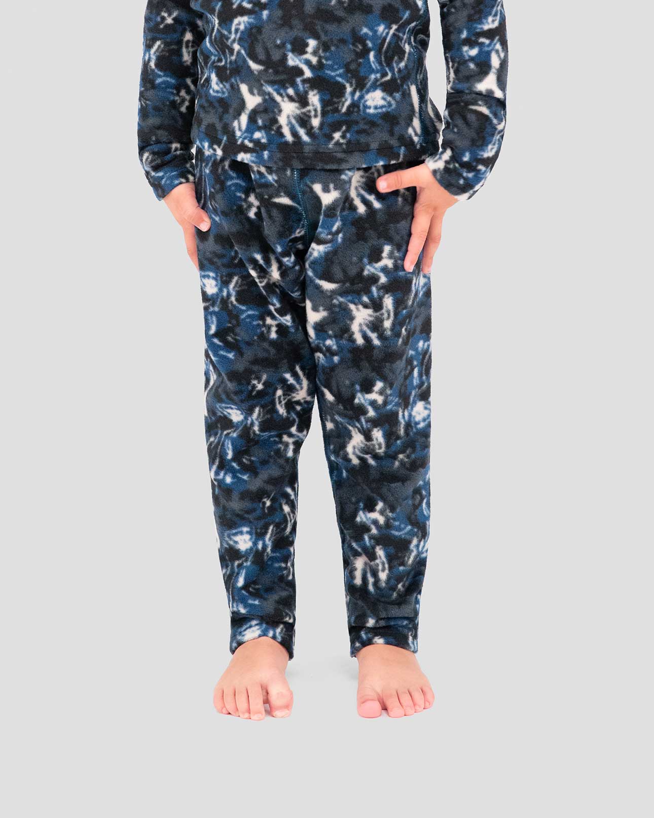 Kids' Thermafleece® Expedition Weight Thermal Baselayer 2-Piece Set | Color: In Motion Print