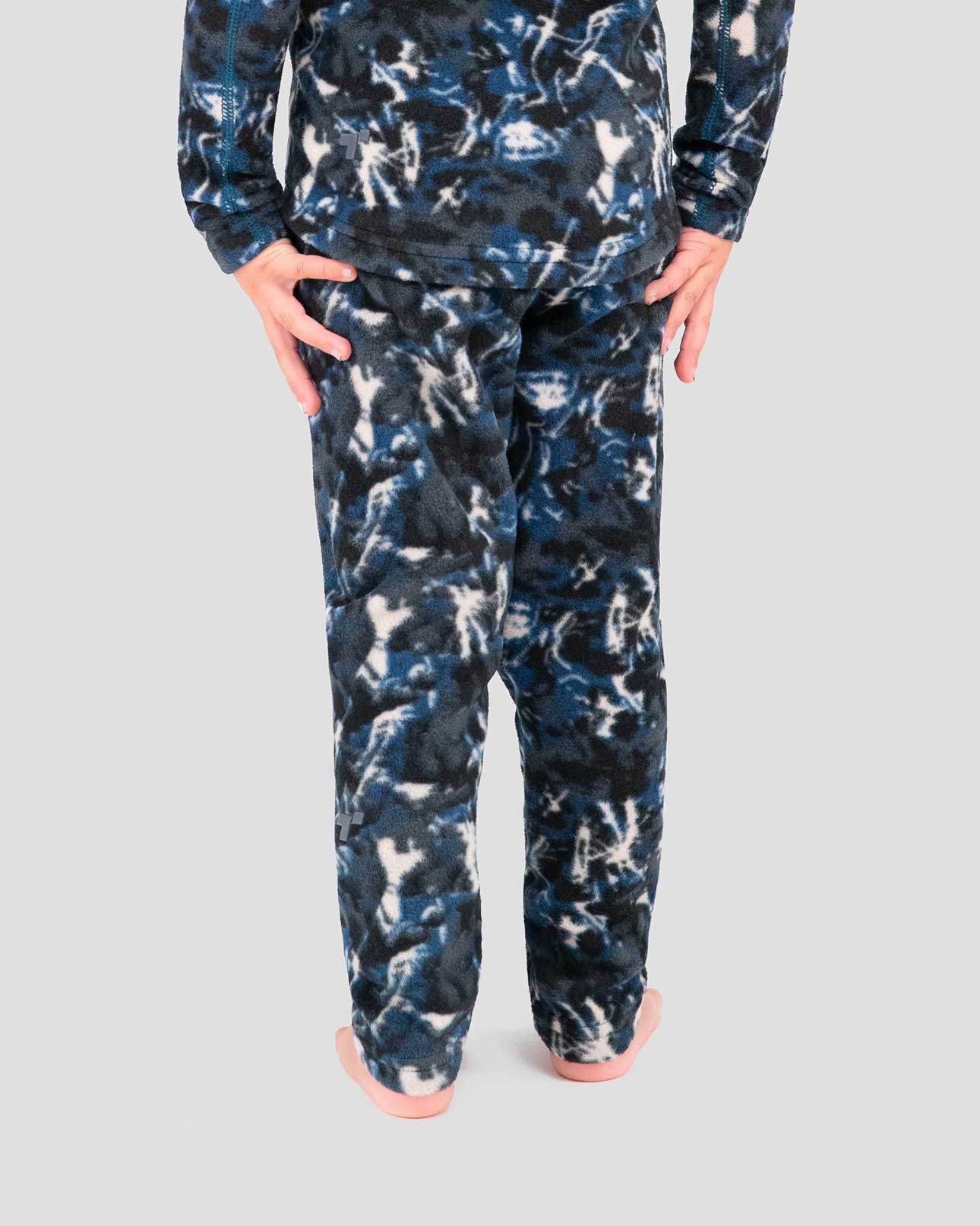 Kids' Thermafleece® Expedition Weight Thermal Baselayer 2-Piece Set | Color: In Motion Print | #color_in-motion-print