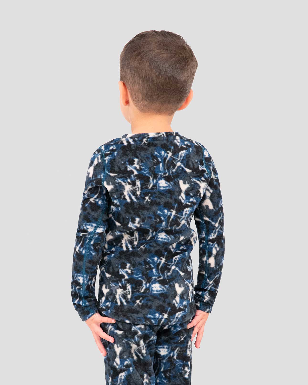 Kids' Thermafleece® Expedition Weight Thermal Baselayer 2-Piece Set | Color: In Motion Print