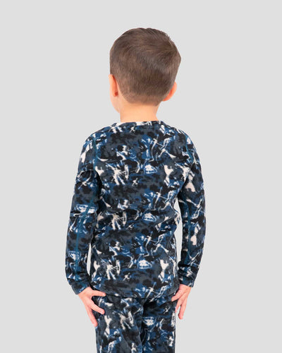 Kids' Thermafleece® Expedition Weight Thermal Baselayer 2-Piece Set | Color: In Motion Print | #color_in-motion-print