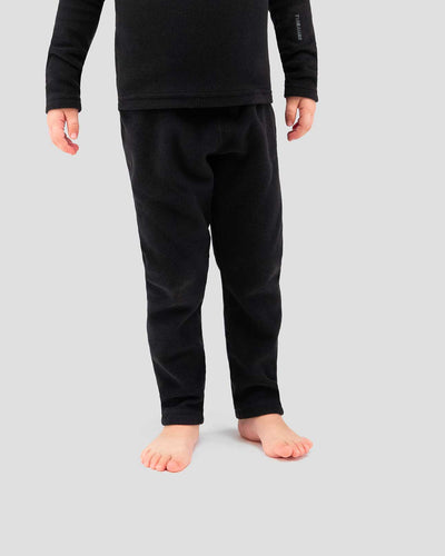 Kids' Thermafleece® Expedition Weight Thermal Baselayer 2-Piece Set | Color: Black | #color_black
