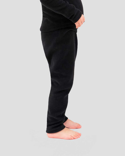 Kids' Thermafleece® Expedition Weight Thermal Baselayer 2-Piece Set | Color: Black | #color_black