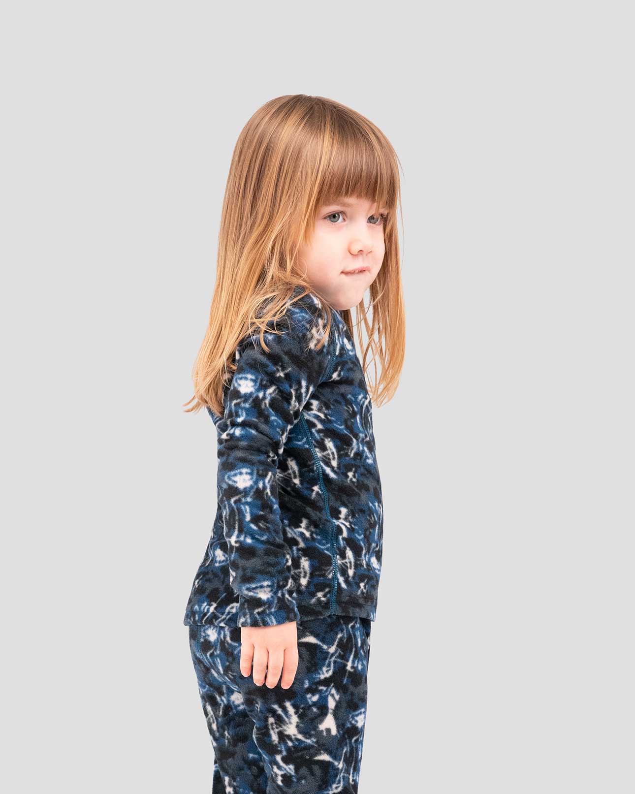 Kids' Thermafleece® Expedition Weight Thermal Baselayer 2-Piece Set | Color: In Motion Print | #color_in-motion-print