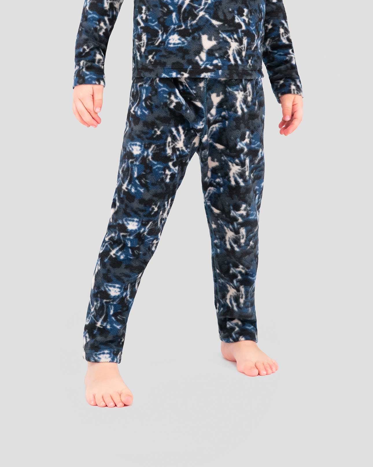 Kids' Thermafleece® Expedition Weight Thermal Baselayer 2-Piece Set | Color: In Motion Print