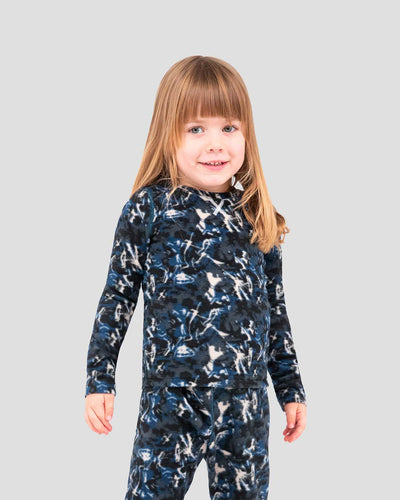 Kids' Thermafleece® Expedition Weight Thermal Baselayer 2-Piece Set | Color: In Motion Print | #color_in-motion-print