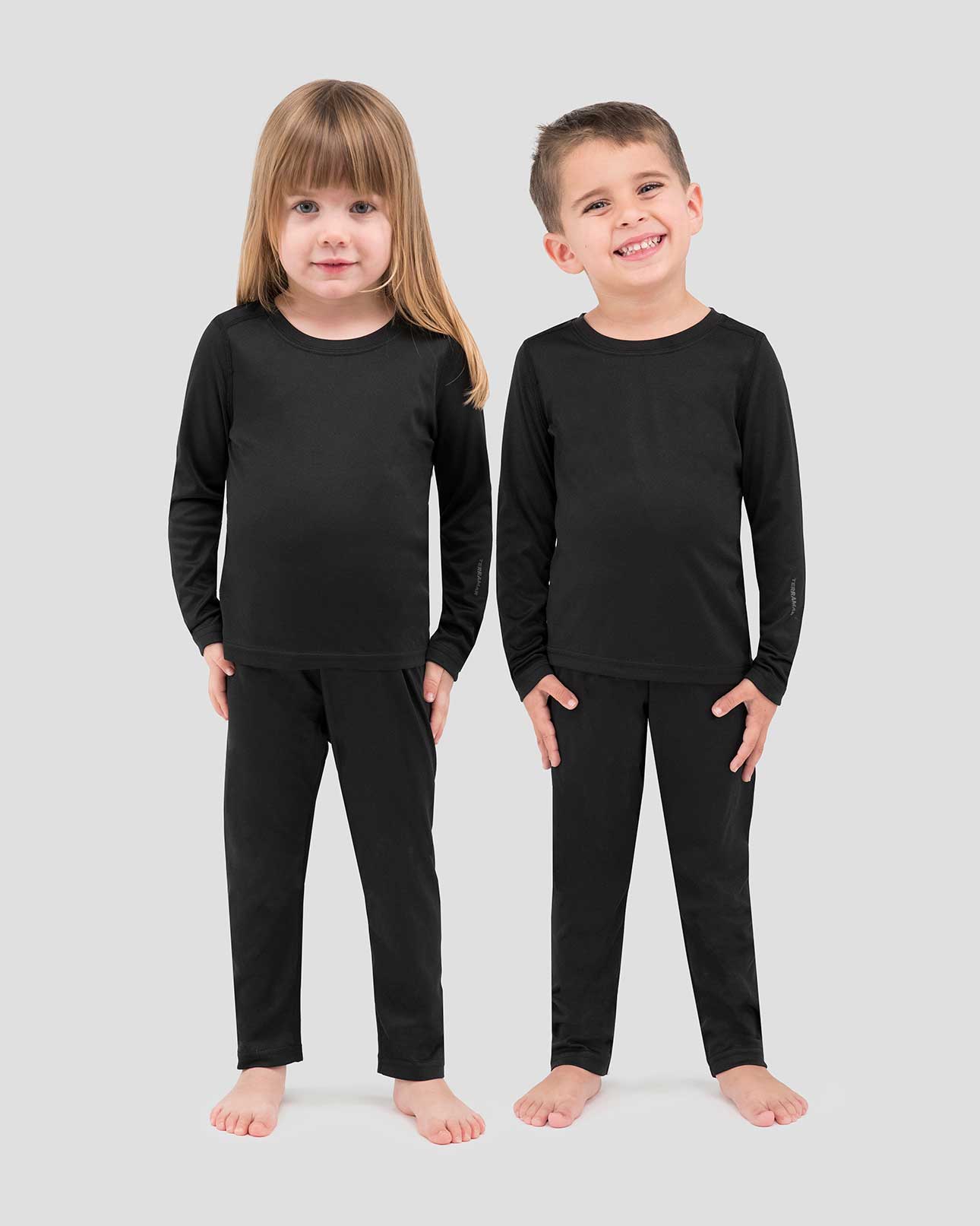 Kids' Free Ride Heritage Midweight Thermal Baselayer 2-Piece Set | Color: Black