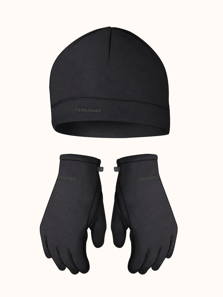 Kids' Winter Warmer Expedition Weight Fleece Hat & Mitten Set | Color: Black