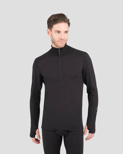 Men's Thermolator® Performance Half Zip | Color: Black |  #color_black