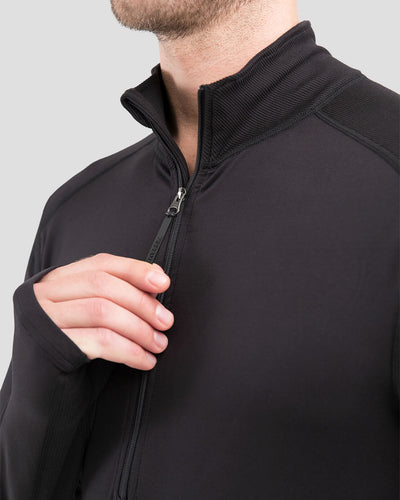 Men's Thermolator® Performance Half Zip | Color: Black |  #color_black