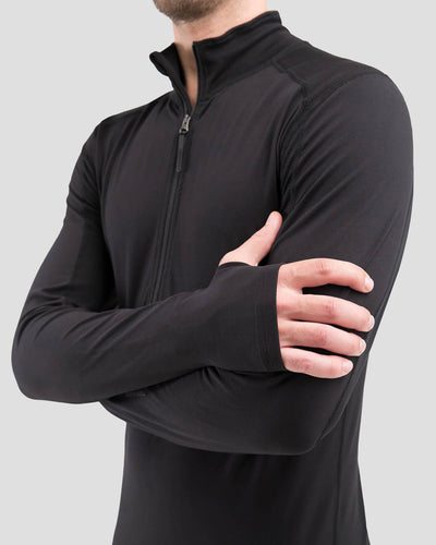 Men's Thermolator® Performance Half Zip | Color: Black |  #color_black