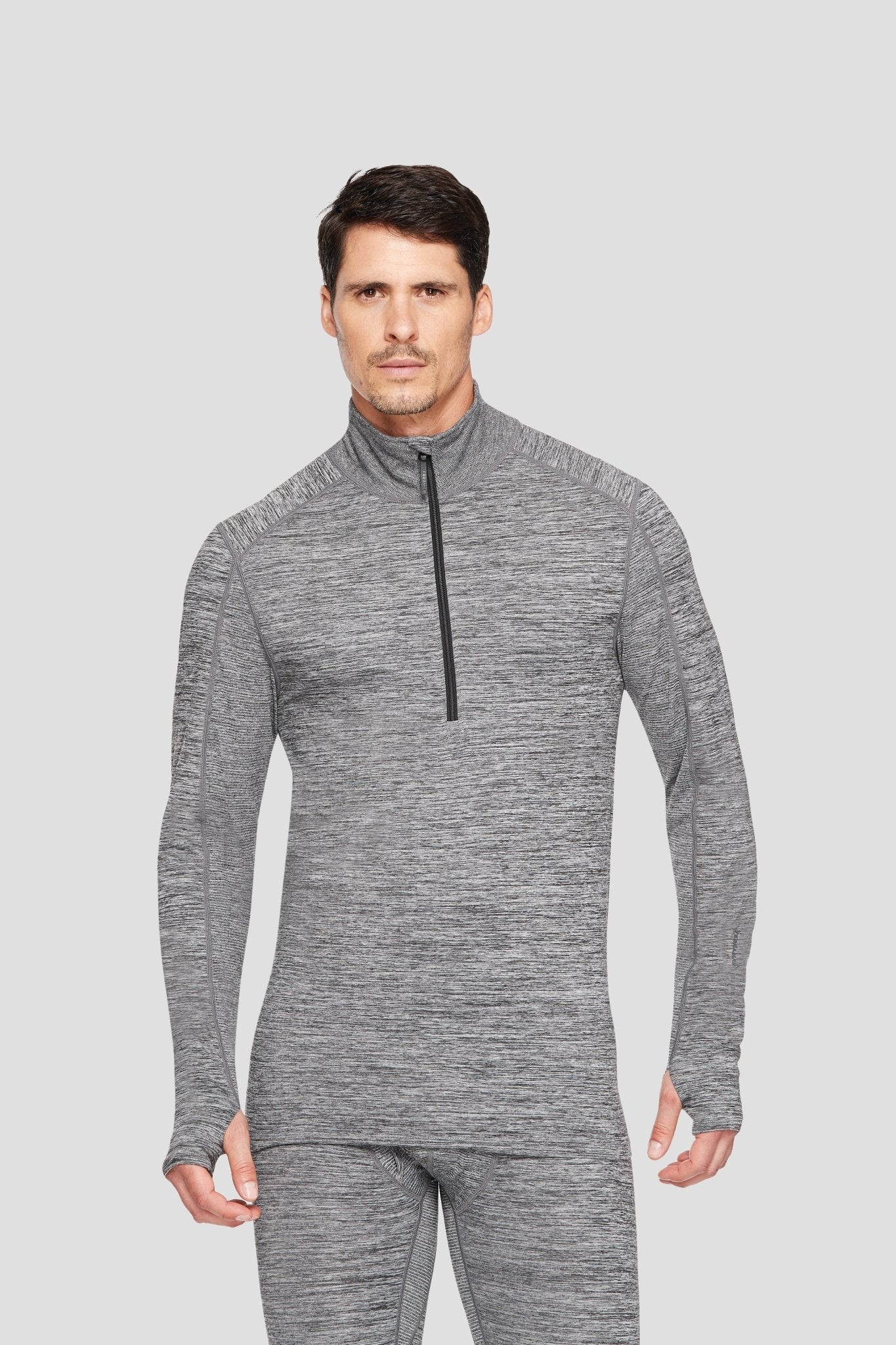 Men's Thermolator® Performance Half Zip | Color: Dark Grey Melange |  #color_dark-grey-melange